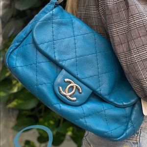 Great price for a Chanel!!!  Awesome blue color can be worn all year around.